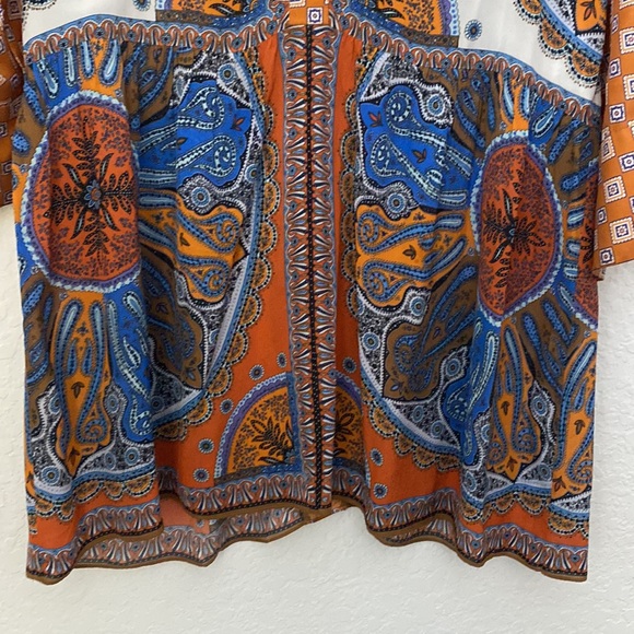 Sandro 2020 printed easy drop waist long sleeve dress size 4 - Picture 5 of 7